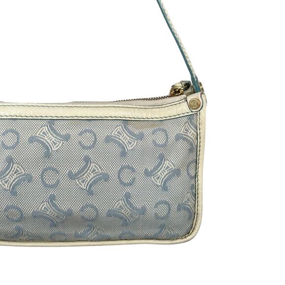 Vintage CELINE Macadam Blue White Monogram Shoulder Bag - Picture 7 of 16